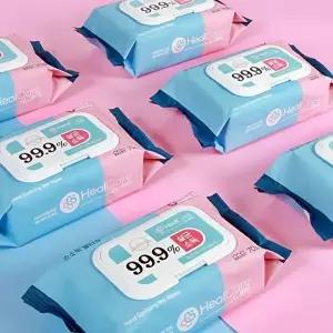 고품질 물티슈 70매 헬케어 티슈 누리케어 제균티슈 손세정제 WFLUBUT