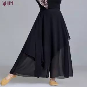 치마바지 연습복 와이드 블랙 S 통넓은