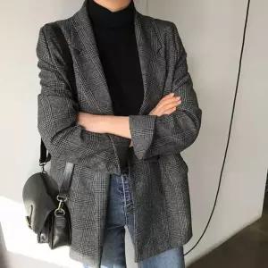 ONM 소매 롤업 체크자켓 가을 오피스룩 데일리 아우터