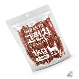 더캔토 테비 고런치 1KG 오리 슬라이스 소형견간식 훈련용트릿