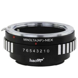 소니호환 알파 A형 미놀타 MAF AF 마운트 렌즈용 Haoge 렌즈 어댑터 - E NEX 카메라에 a3000 a3500 a5000 a5100 a6400 a6500 A7R A7II A7III A7SII A9 VG30 FS7