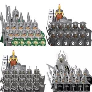 중세 엘프 로한 군인 가드 육군 lotr 액션 피규어 미니 벽돌 인형 빌딩 블록 조립 MOC DIY 선물 용품