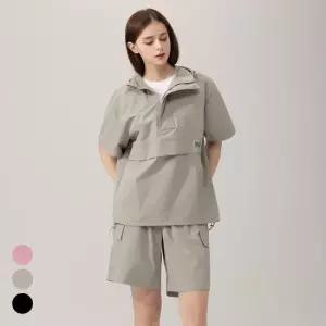 에버라스트 여성 반팔 아노락 세트 5부 상하 셋업