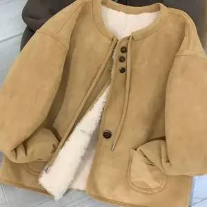 여성 겨울 양털안감 누빔 숏자켓 데일리 보온 라운드넥 아우터