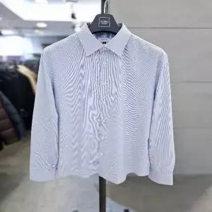[세이브존] 바쏘옴므 남성 셔츠 블루 스트라이프 긴팔 면스판 남방 BSZ3TD19