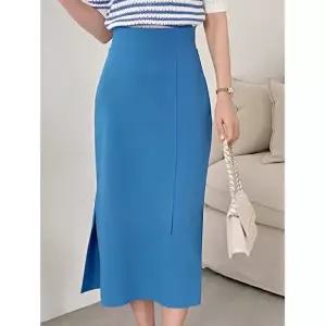 모리스커밍홈 슬릿 포인트 롱 H라인 스커트_M2603SK031B