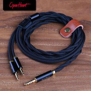 OPENHEART GoldenRing V2 OCC 헤드폰 케이블 1 ~ 2 잭 듀얼 3.5mm 4.4mm 밸런스드 PP 원사 실버 도금 업그