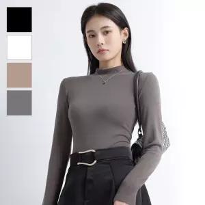 여성 반목 티셔츠 가을 이너 봄옷 소프트 모달 상의 목티 긴팔 롱셔츠 셔츠 폴라 이너라 반라 긴팔이