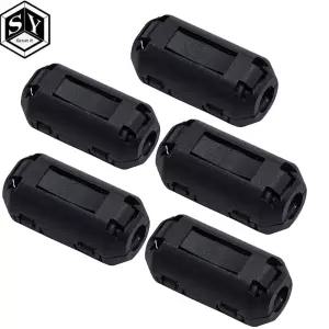 EMI RFI 클립 케이블 용 5 PCS 5mm 클립 온 페라이트 링 코어 소음 억제 장치 활성 구성 요소 필터 Dropshi