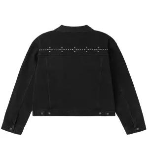 오와이 OYBEF1OU026BK 여성 트러커자켓 청 STUD DENIM TRUCKER JACKET - BLACK 5345832