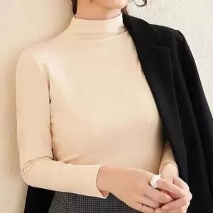 벨벳 긴팔 반목티 하프넥 폴라 터틀 겨울 이너 반목 하이 터들 니트 얇은