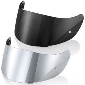 SAYURY 2팩 헬멧 바이저 교체 AGV K1 / K1S K3SV K5S 오토바이 페이스 쉴드 김서림 방지 자외선 차단 다크 스모크 및 실버 미러와 호환됩니다