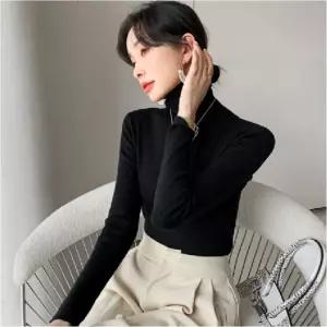 슬림핏 폴라넥 긴팔 니트하이티 터들 목니트 얇은 폴라 목티 이너 반목