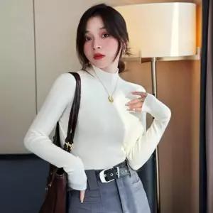 여성 반폴라티 이너 티셔츠 겨울 이너티 골지 기본티