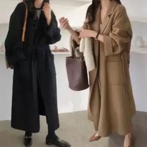 롱 모던 모직 여성롱코트 코트 겨울코트 오버핏 여자 겨울 오버핏코트