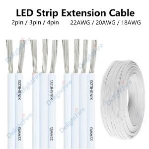 5-100m 2 3 4 핀 유연한 전기 와이어 연결 PVC 주석 도금 구리 플랫 LED 연장 케이블 RGB WS2811 Led 스트