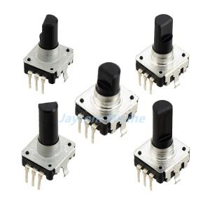 1pc EC12 360 학위 로터리 엔코더 오디오 코딩 3Pin 24 위치 푸시 버튼 핸들 12/14/15/20mm