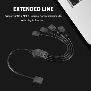 MSI ASUS ASRock LED 컴퓨터 마더보드 연장 코드용 RGB 분배기 케이블 5V 플매트 카펫 러그인 기능 액세서