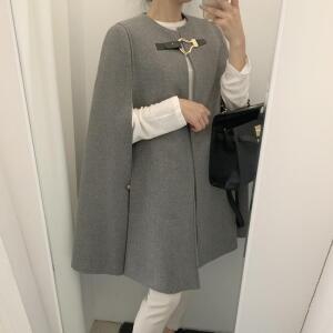 원픽 여성 가을·미디엄 롱 스웨이드 미니 망토 코트 미니코트
