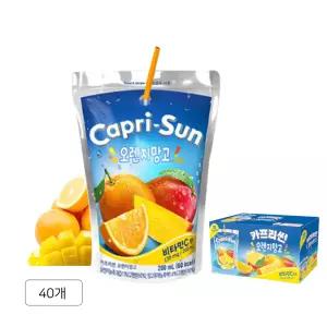 카프리썬 오렌지망고 200ml 40개 천연과즙 과일 어린이 키즈 음료 TD