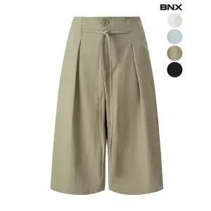 [하프클럽/BNX]뒷밴딩 플랩 핀턱 리본끈 버뮤다 팬츠