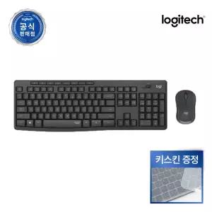 로지텍 공식 MK295 콤보 무소음 무선 키보드 마우스 세트 블랙