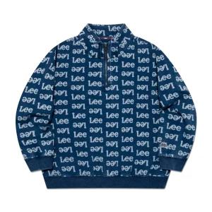 Lee 키즈 리로고 프린트 반집업 스웨트 인디고 LK2501CR07IN V5W8X3Y1 X5Y8Z3A1