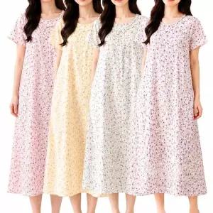 [제이케이유통]제이케이 여성 여름 인견 엠보 반팔원피스 빅사이즈 원피스 여성 잠옷 홈웨어