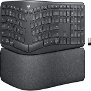 로지텍 ERGO K860 무선 인체공학 키보드 손목 받침대 포함 분할형 블루투스 저소음 블랙