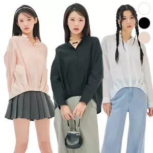 체이스컬트 OPEN카라 소매 ROLL-UP 풀오버 SHIRT/3Color - 멀티