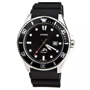 Casio Men 시계 [세금포함] [정품] 스포츠 Japanese 쿼츠 블랙 다이얼 고무 스트랩 Dive MDV106-1A 명품시