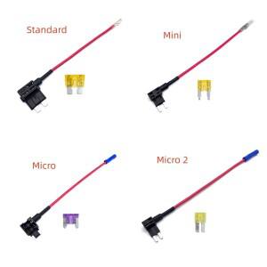 12V 미니 소형 소형 중형 자동차 퓨즈 홀더 10A 마이크로 표준 ATM 블레이드 퓨즈가있는 회로 추가 탭 어댑
