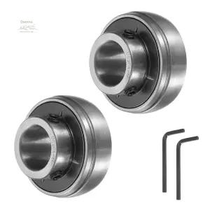 uxcell 2pcs UC204-12 베개 블록 베어링 3/4인치 보어 유닛 크롬 스틸 GCR15 플랜지 장착 하우징 렌치 포함