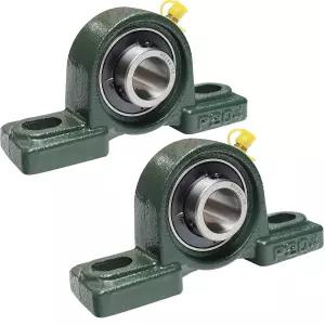 2팩 UCP204-12 베개 블록 장착 볼 베어링 - 3/4인치 보어 견고한 주철 베이스 자체 정렬