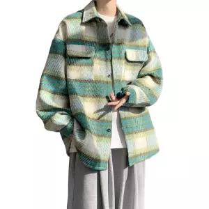 남자 가을 프리미엄 겨울 하프 모직 체크코트 남 코트 남성 울 남자겨울코트 겨울코트 자켓