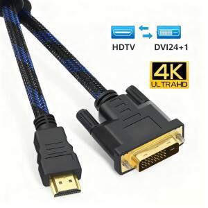 4K DVI-HDMI 호환 케이블 어댑터 양방향 HDTV 남성 24+1 컨버터 게임용 노트북 모니터 프로젝터