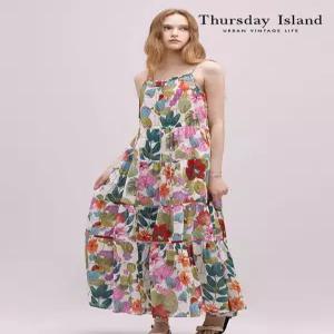 [Thursday Island] 플라워패턴 슬리브리스 원피스(T244MOP257W)