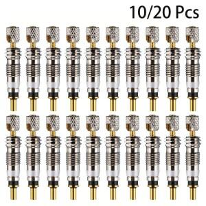 10PCS 이동식 프레스타 밸브 코어 교체 황동 CNC 자전거 타이어 수리 도구 MTB 로드 바이크 사이클링 액세