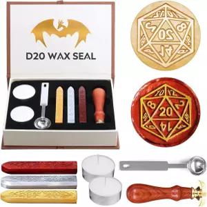 DND 왁스 씰 스탬프 판타지 D20 주사위 키트 던전 앤 드래곤을 위한 이상적인 선물/D D 어드벤처 카드 봉투