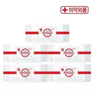 고품질 (의약외품)메디와이퍼 손소독티슈 80매 캡형 5개 손소독티슈 손세정티슈 소독티슈 W6CB194