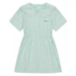 에꼴리에 여아 체크 프릴 카라 반팔 원피스 22B1861_MT