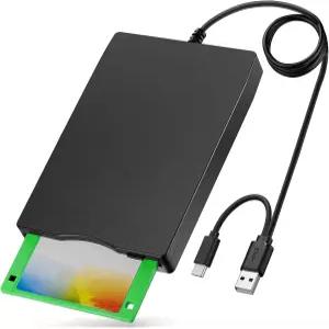 YEY 3.5인치 USB-C 외장 플로피 리더 - Windows 11/10/8/7/XP와 호환되는 PC/노트북 플러그 앤 플레이용