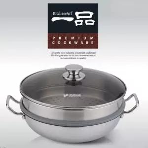 키친아트 일품(一品) 3-PLY 인덕션 2단찜파티웍24CM