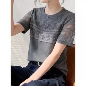 [하프클럽/에이시크]로맨틱 시스루 레이스 티셔츠 C26BTS033