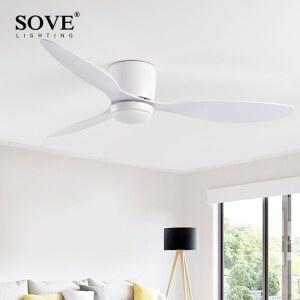 BLDC실링팬 SOVE 모던 화이트 BLDC 52인치 천장 선풍기 LED 조명 포함 리모컨