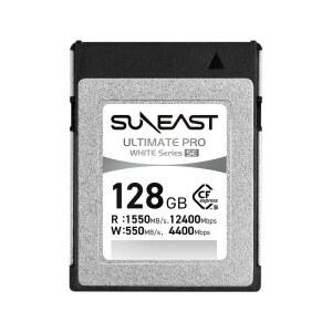 SUNEAST Ultimate PRO 화이트 CF Express 타입 B 128GB 메모리 카드 최대 1550MB/S 읽기 550MB/S 쓰기 전문 카메라용 TLC 8K 비디오 고속 XQD 호환 시리즈 SE