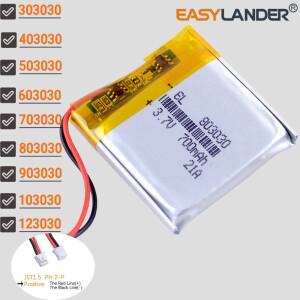 JST1.5 2핀 503030 3.7V 500mAh 리튬 이온 폴리머 배터리 (리포