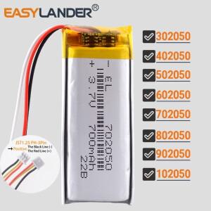 JST1.25mm 3Pin 802050 3.7V 900mAh 충전식 Lipo 리튬 폴리머 이온 배터리