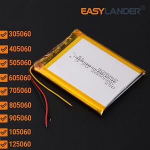 3라인 3.7v 1100mAh~2000mAh 리튬 이온 폴리머 배터리 리포 305060