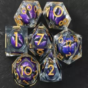 7 날카로운 모서리 다면체 DND 위 세트 DD RPG 롤플레잉 게임용